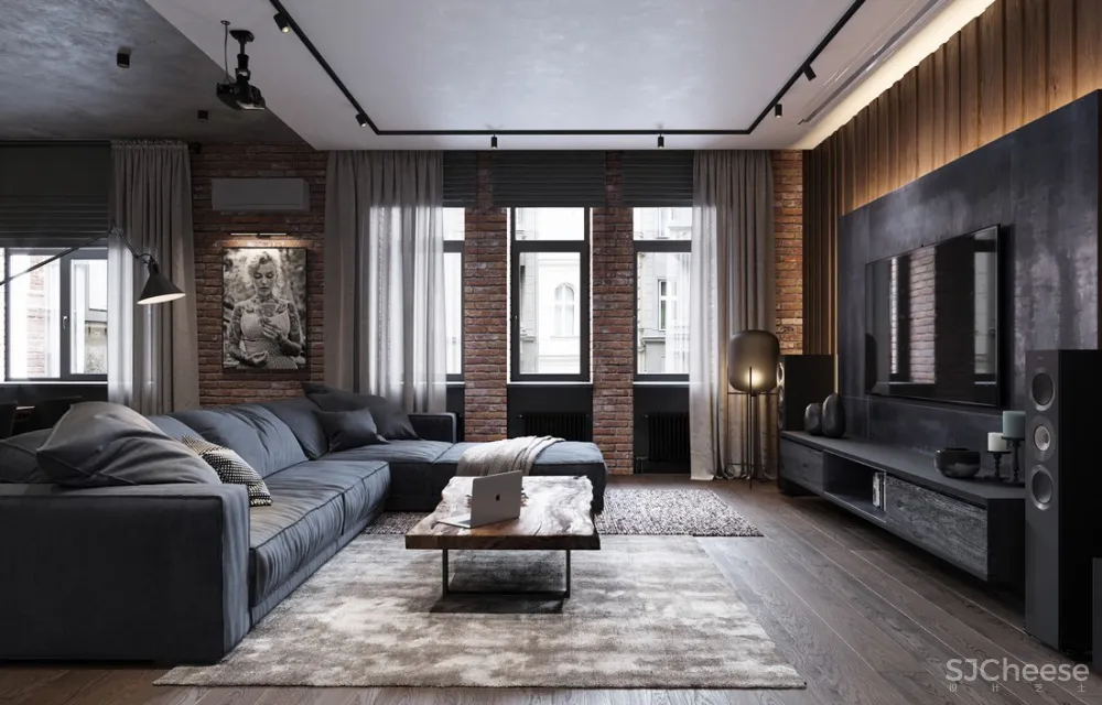 工业风住宅，用光营造不同的空间氛围 Leonid Sizikov