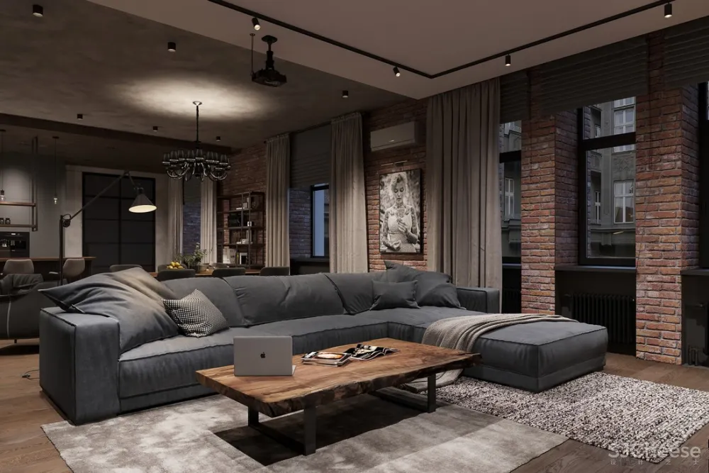 工业风住宅，用光营造不同的空间氛围 Leonid Sizikov