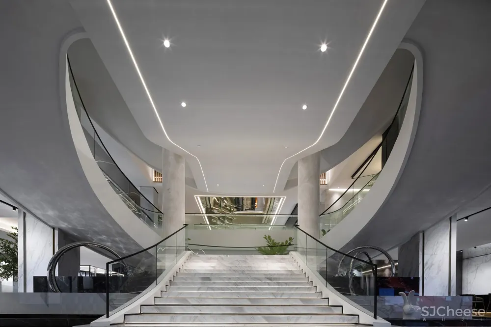 汇亚陶瓷总部展厅:让空间在自由中流淌 拓维设计