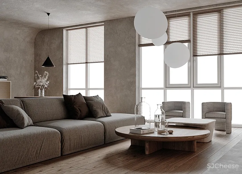 乌克兰原木水泥系公寓，净与静的禅意生活 Archi.tash