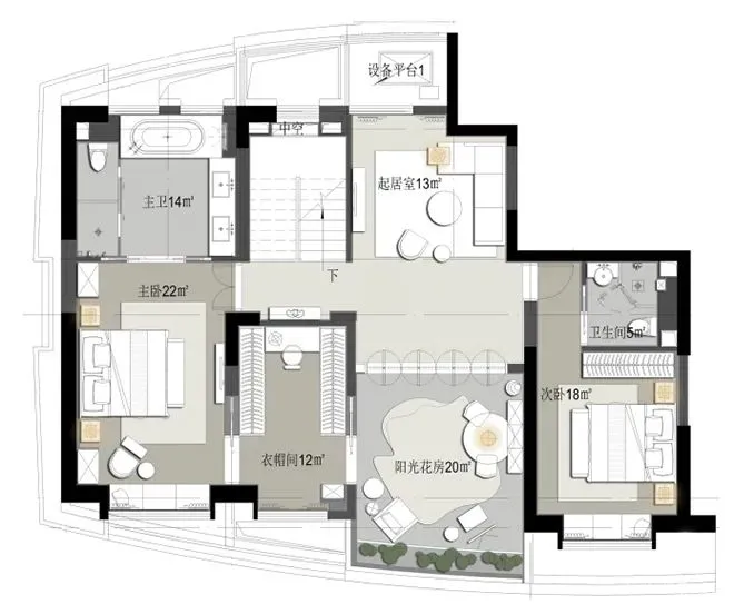 吴文粒:320㎡“醉美”顶层复式!