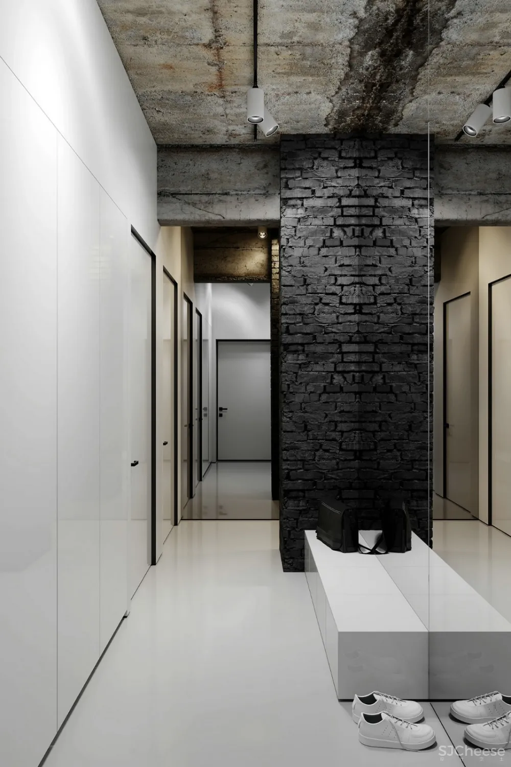 黑白无色系遇上工业居所，酷感与舒适完美交融！