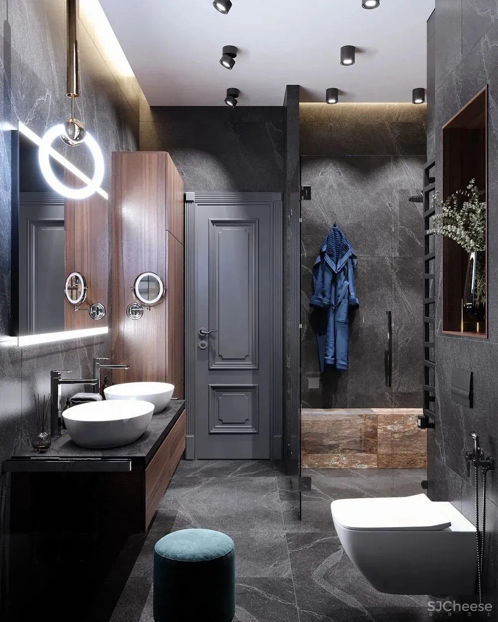 110㎡知性优雅住宅,令人无法抗拒的时髦蓝色!