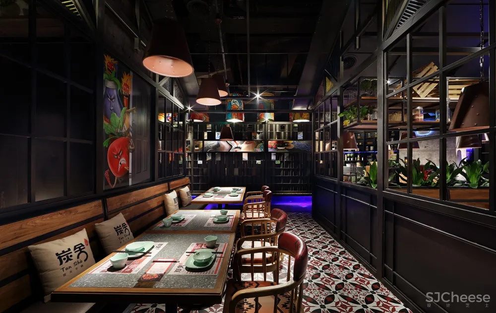 四川味餐厅设计 主题餐厅设计:炭舍,一家川味风情餐厅