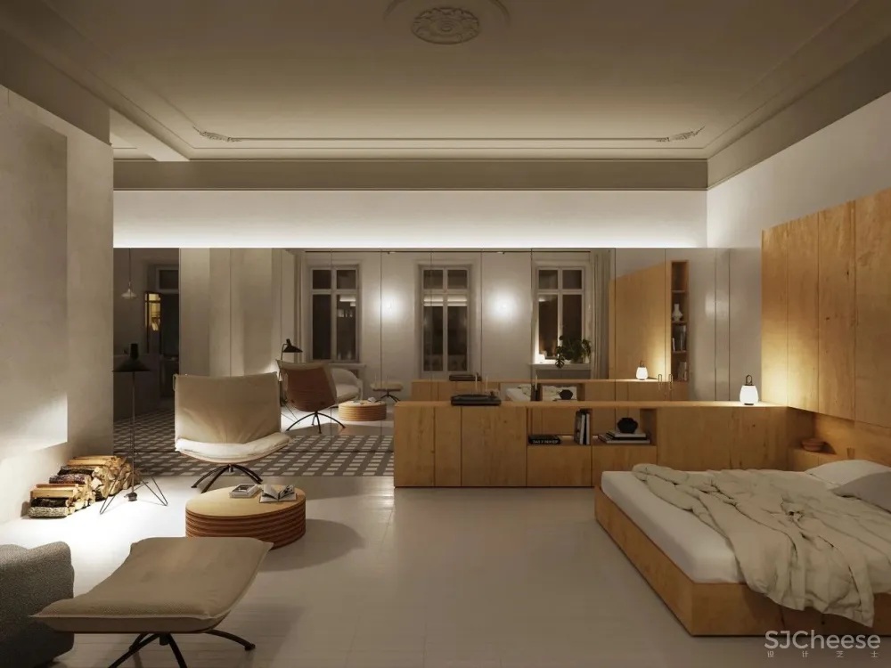 一室户极简小公寓,镜面柜门让家大两倍!