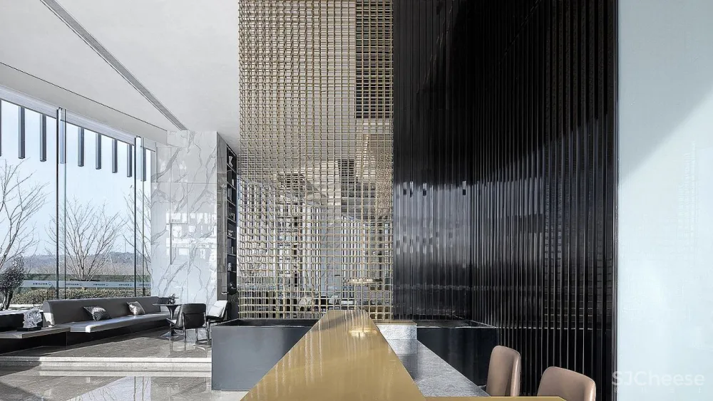 奢华金点缀大理石,恰到好处的低调简洁!