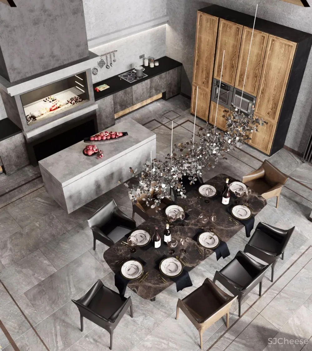 165㎡前卫复古风住宅,刚柔并济,优雅出新高度!