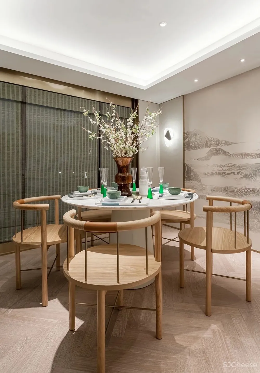 300㎡超美新中式：茶色悠然，新派雅趣！