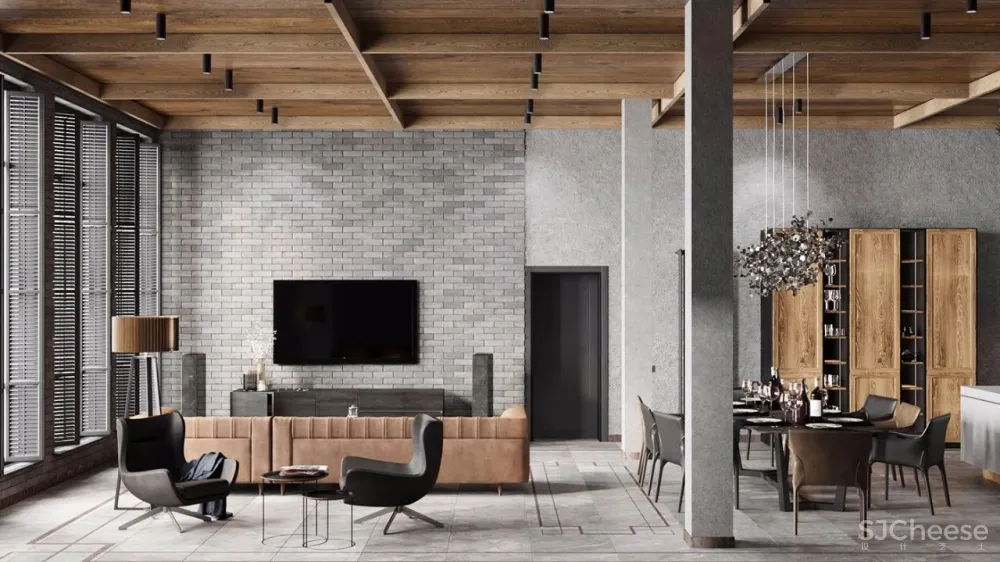 165㎡前卫复古风住宅,刚柔并济,优雅出新高度!