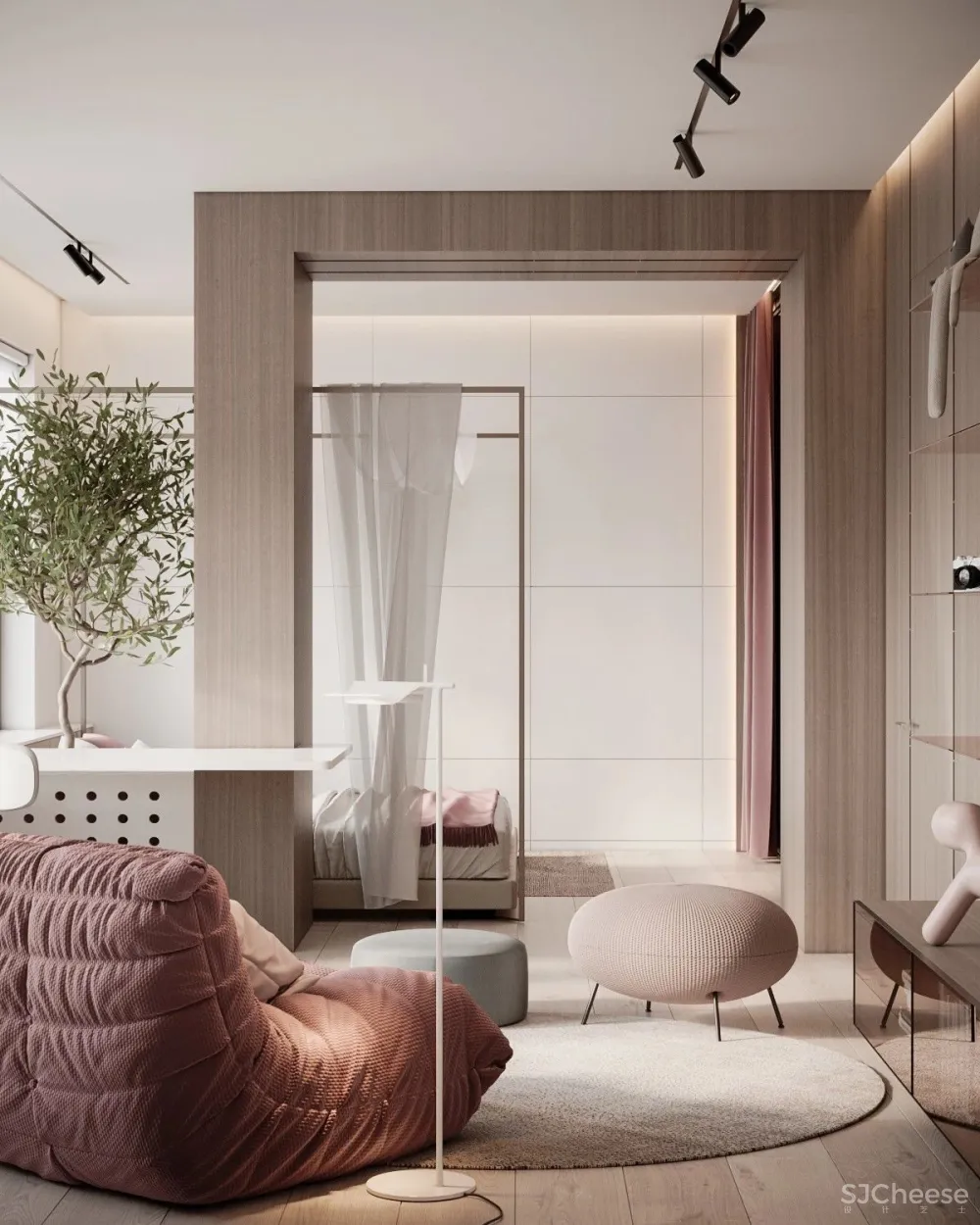 自然简约的两层公寓，一家四口的温馨日常！