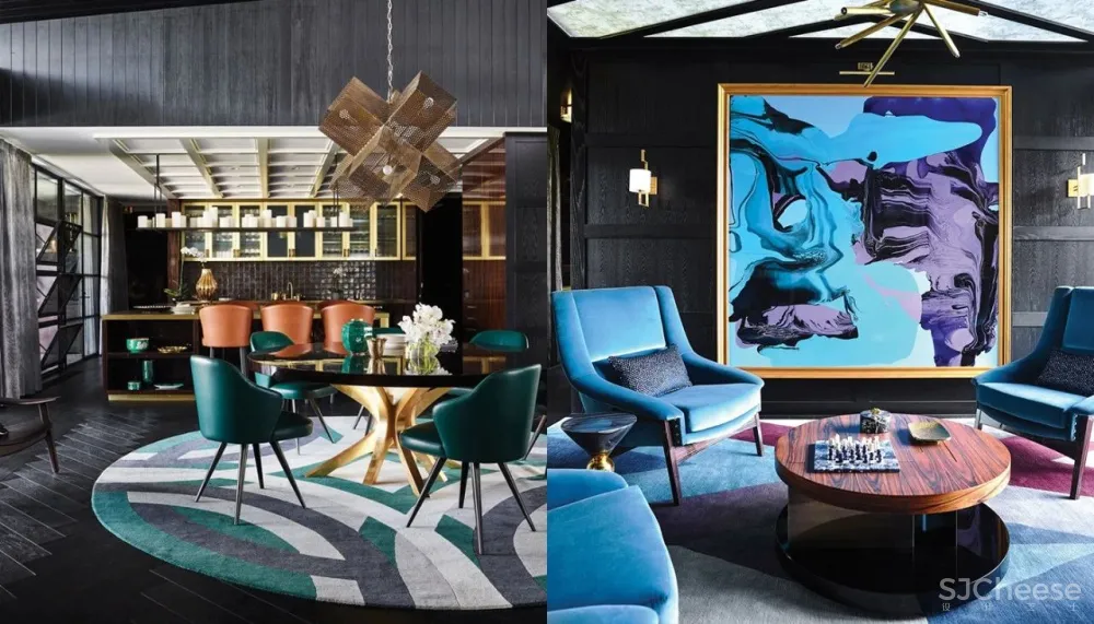 乡村别墅的大胆都市风，堪称黄铜设计典范