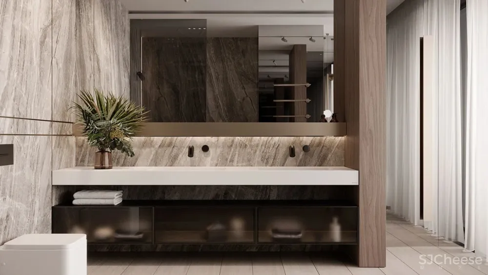 170㎡大都市住宅，大理石 胡桃木，绝对的美学！