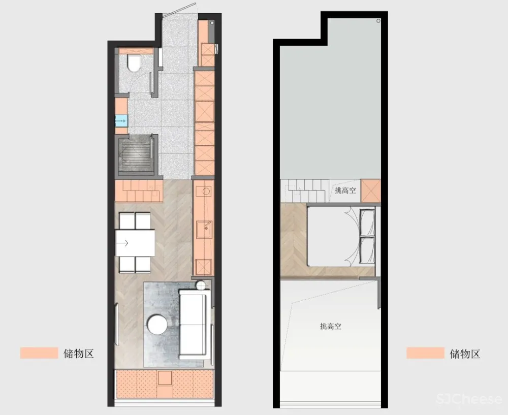 33㎡,3.5m高,3m宽,竟然变身双层豪宅?70后商务男的家,深色的大气!