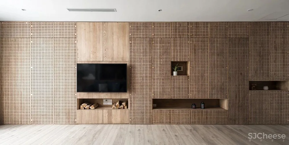 130㎡ 用 2.9 万块木头做墙饰,这设计太抢眼!