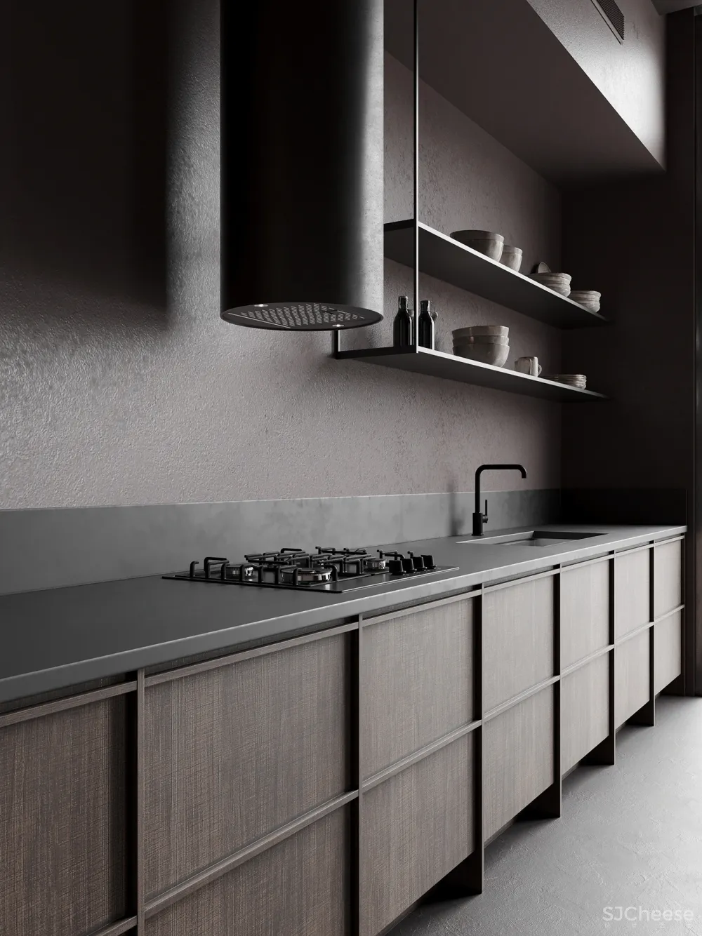 高冷色系空间,这质感太高级了!