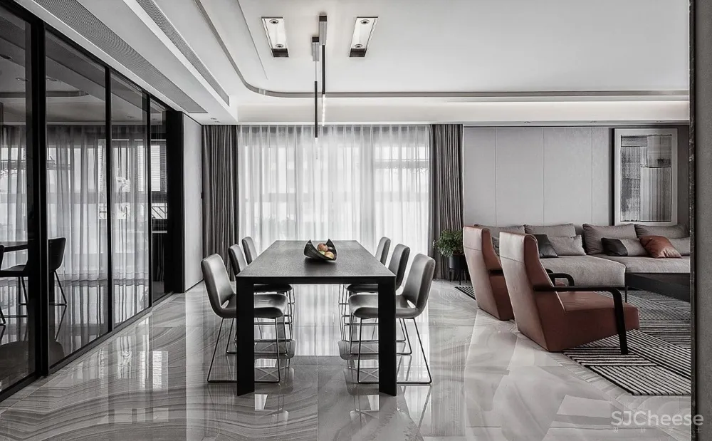 228㎡ 现代风简约住宅,舒适随性让生活回归本质