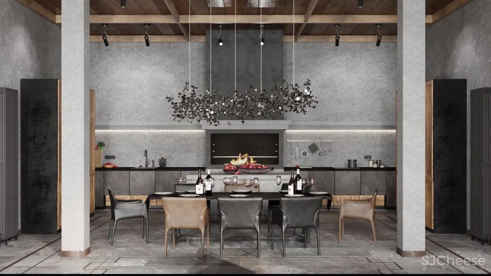 165㎡前卫复古风住宅,刚柔并济,优雅出新高度!