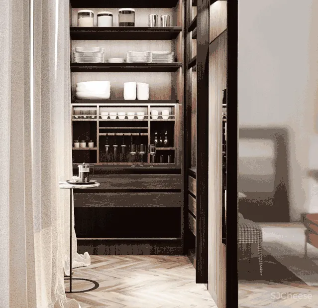 65㎡时尚复古风公寓,最爱那抹迷人酒红色!