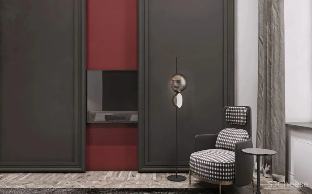 200㎡精致轻奢住宅,一抹低调红很高级!