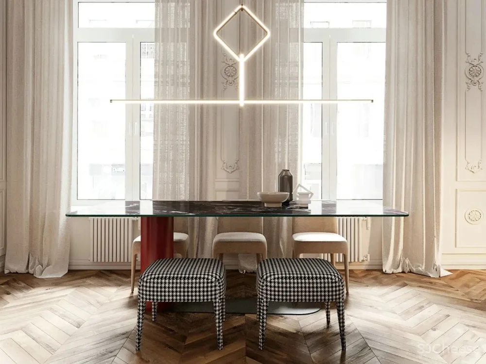 65㎡时尚复古风公寓,最爱那抹迷人酒红色!