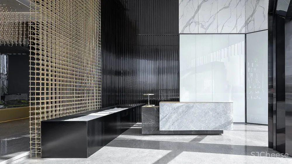 奢华金点缀大理石,恰到好处的低调简洁!