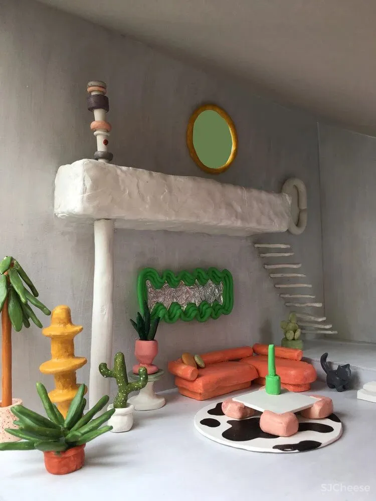 居家隔离的手工达人,用黏土捏出理想房间!每一个都超级惊艳!