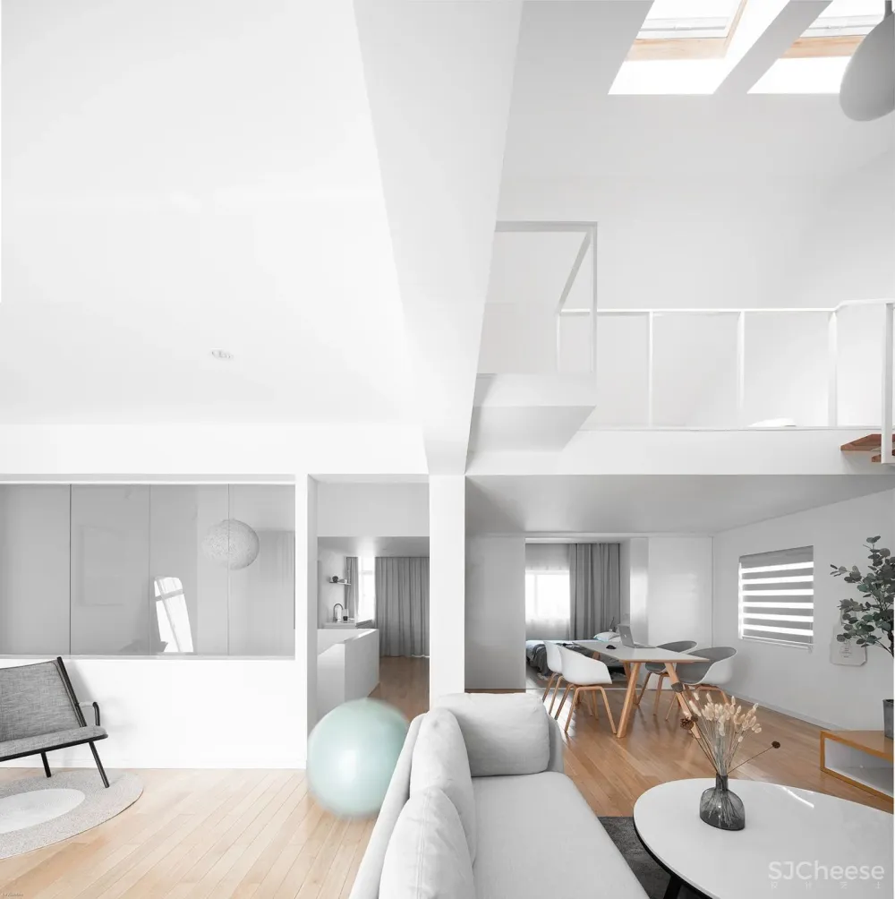 半空间,白色纯粹的家 yan design studio