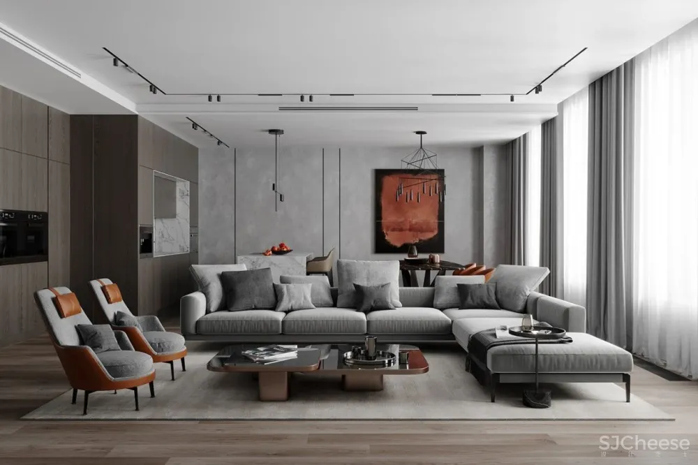 180㎡年轻夫妇的家，高级灰 大理石，这样才高级！