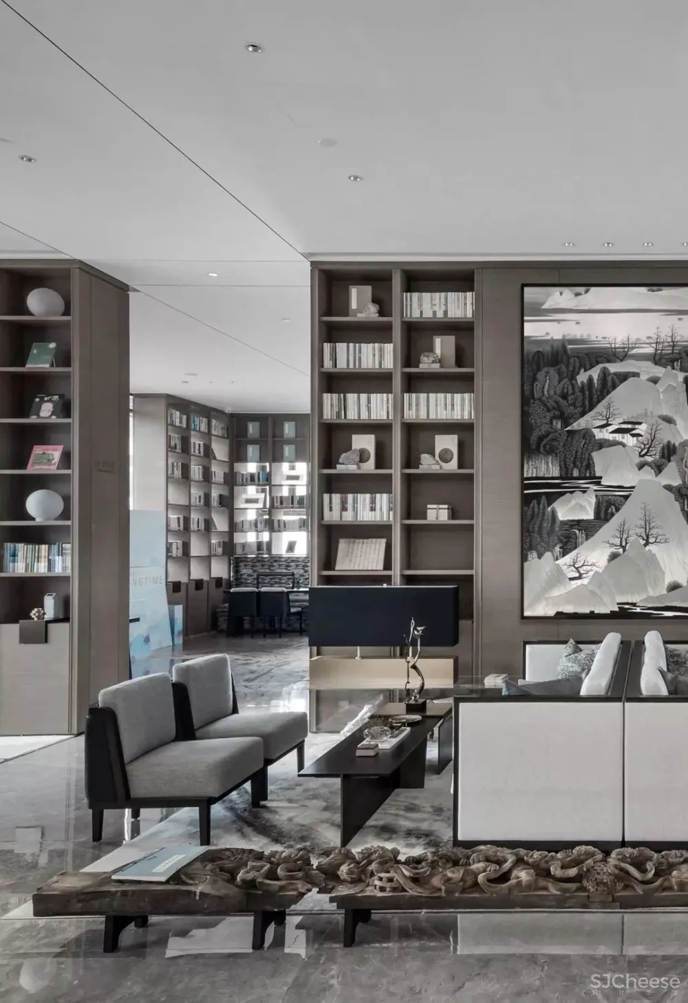 高级灰 新中式,融创广深春风岭南图书馆:以阅读的日常,镌刻一座精神地标