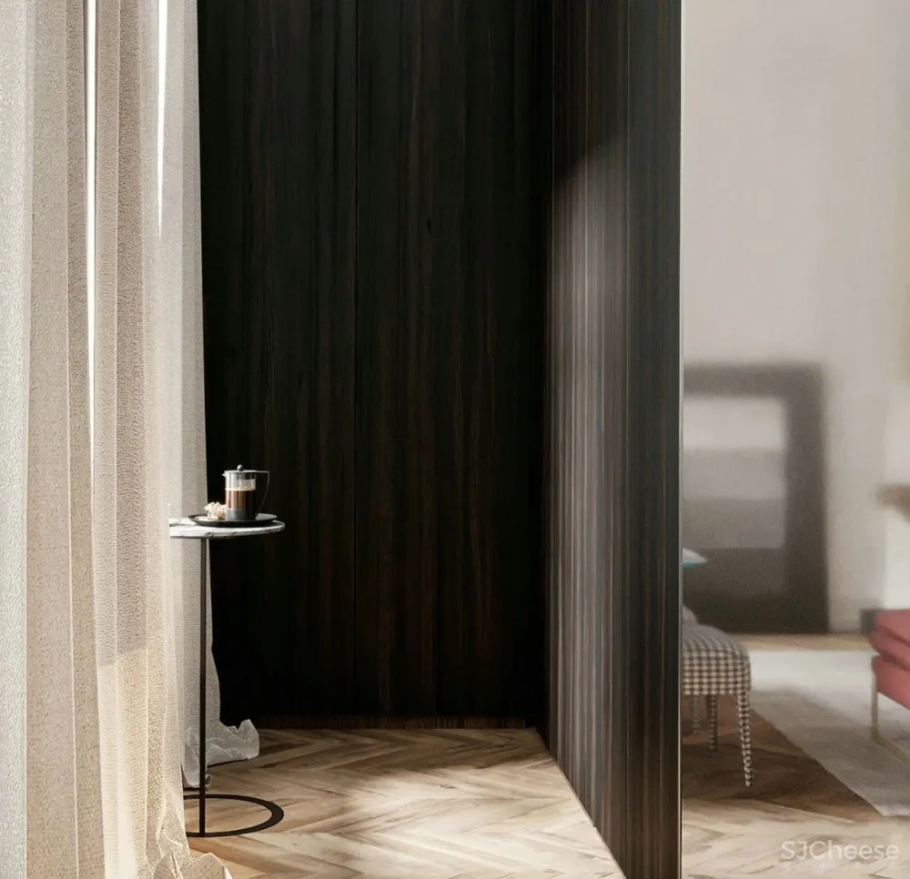 65㎡时尚复古风公寓,最爱那抹迷人酒红色!