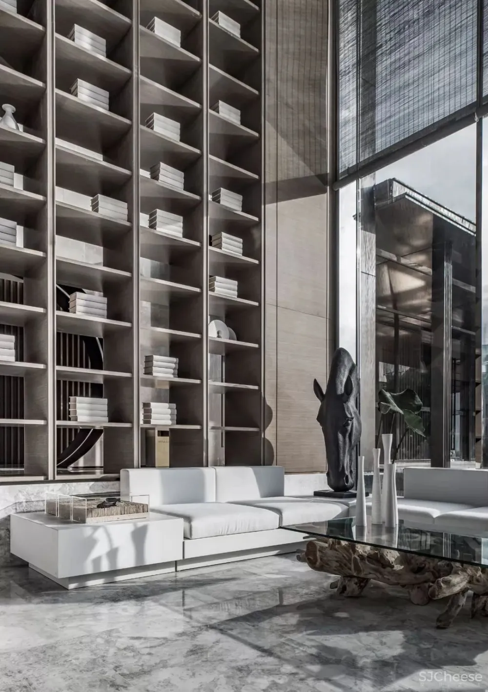 高级灰 新中式,融创广深春风岭南图书馆:以阅读的日常,镌刻一座精神地标