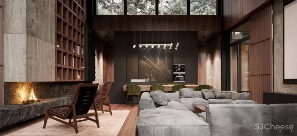 65㎡时尚复古风公寓,最爱那抹迷人酒红色!