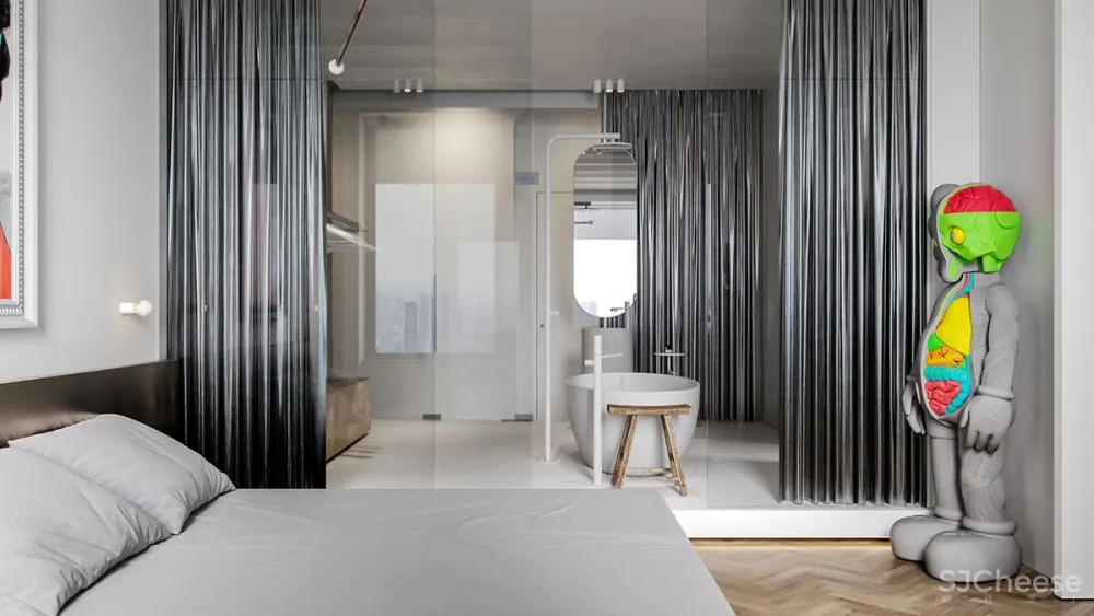 85㎡住宅,质感与极简的生活居所