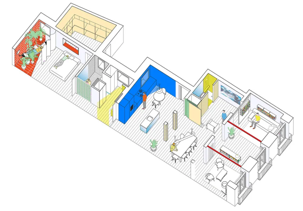 21米过道连接室内5个场景,这样轻松又“暴力”的美学你会爱吗?