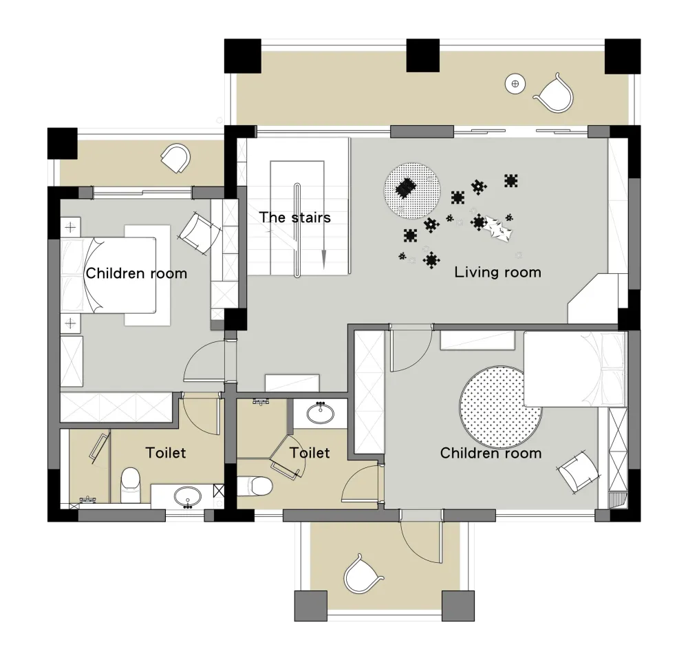 双人树屋、梯下“游戏盒”，还有攀爬架...这么装，无论家里几个娃都能轻松搞定！