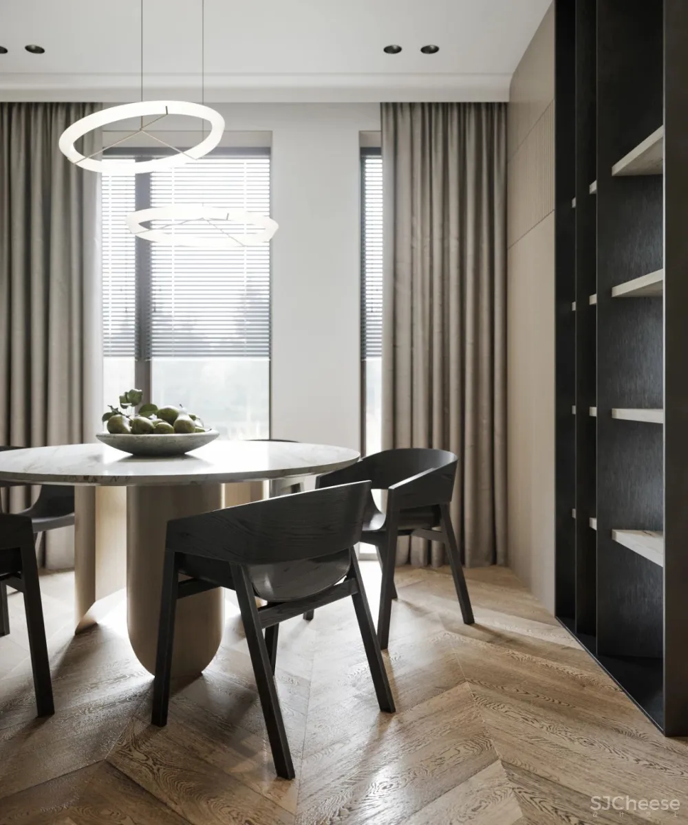 105㎡三居室，巧用线条打造超高颜值的家！