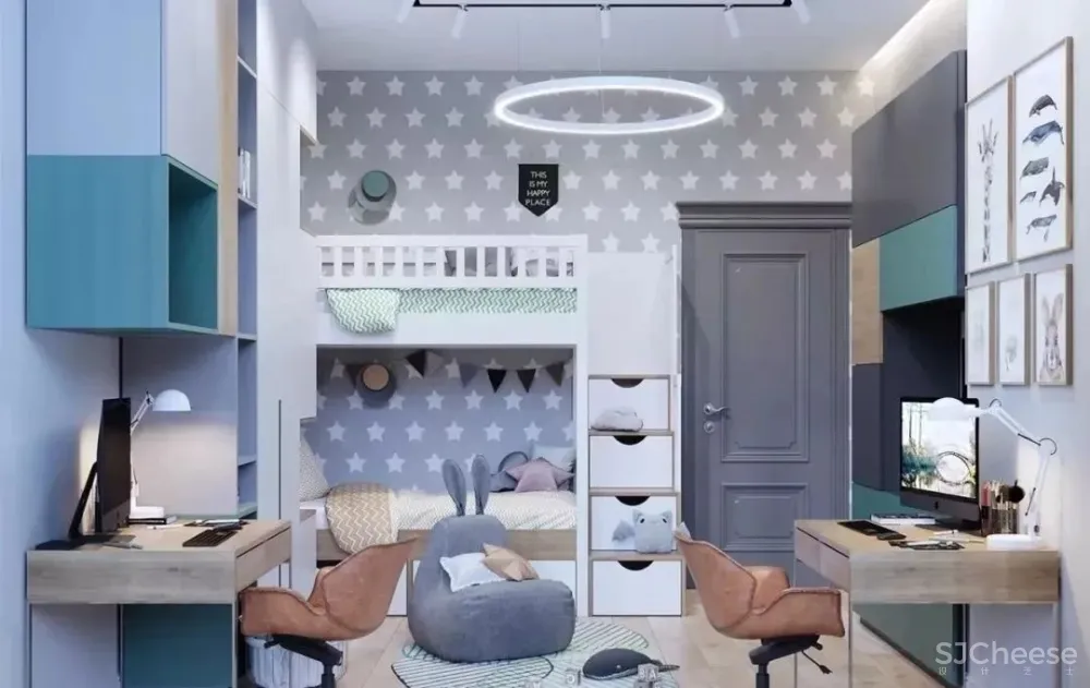 110㎡知性优雅住宅,令人无法抗拒的时髦蓝色!