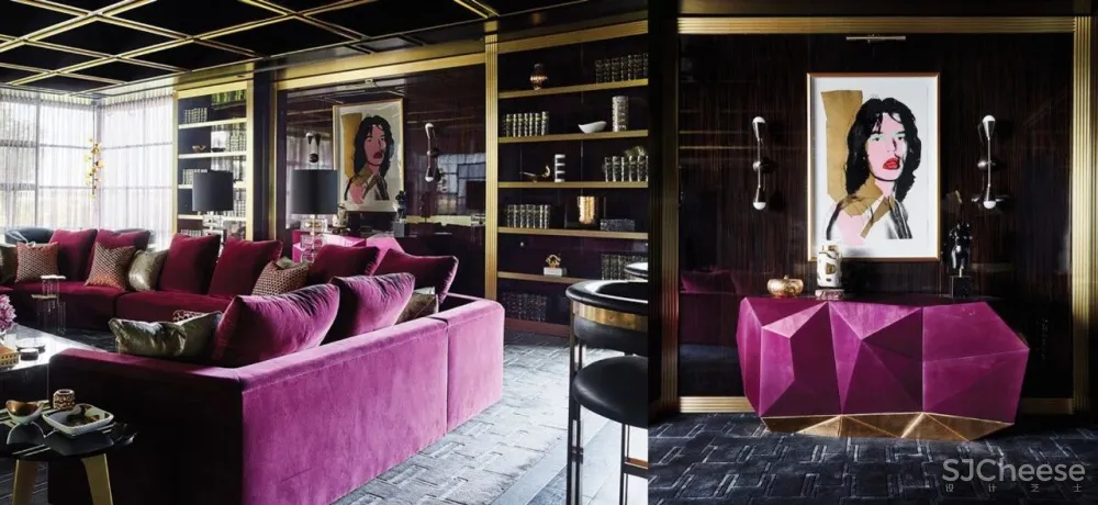 乡村别墅的大胆都市风，堪称黄铜设计典范