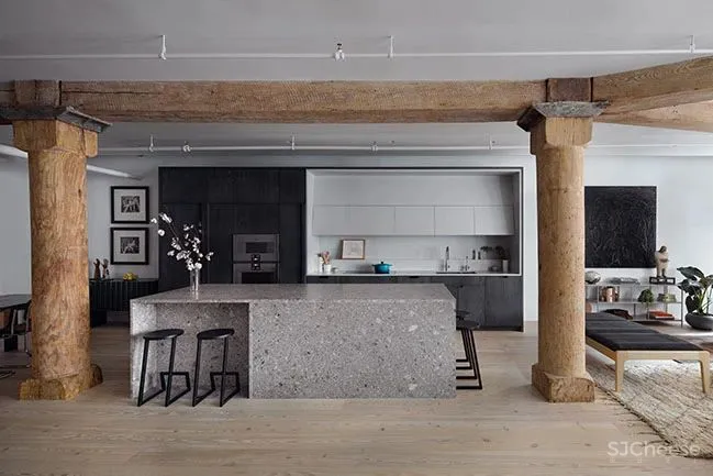 老宅翻新,用水磨石做点缀复古又高级!