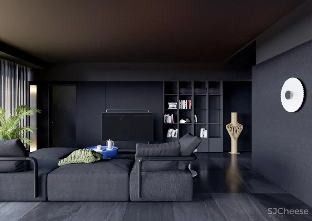 174㎡ 高级黑住宅,墙面这样设计更有质感