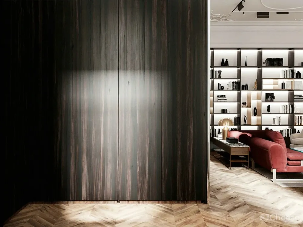 65㎡时尚复古风公寓,最爱那抹迷人酒红色!