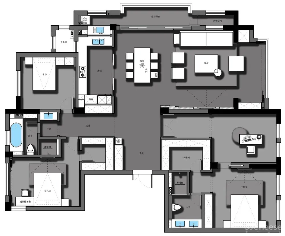 228㎡ 现代风简约住宅,舒适随性让生活回归本质