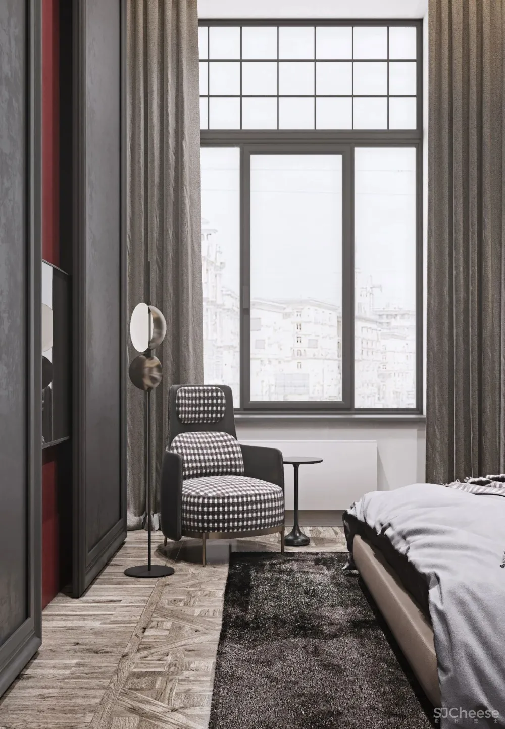 200㎡精致轻奢住宅,一抹低调红很高级!