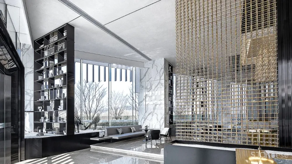 奢华金点缀大理石,恰到好处的低调简洁!