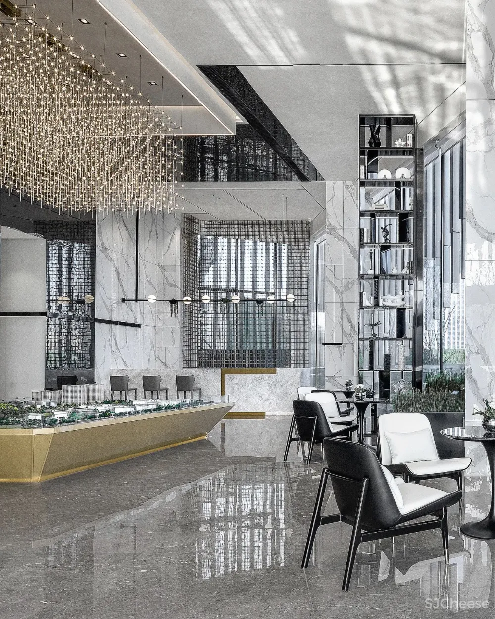 奢华金点缀大理石,恰到好处的低调简洁!