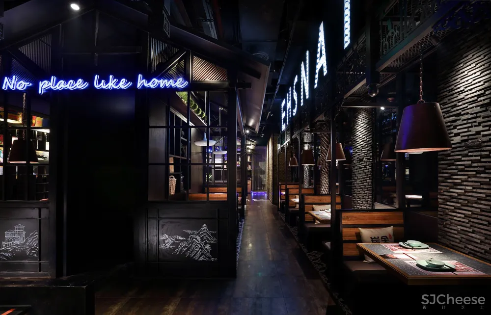 四川味餐厅设计 主题餐厅设计:炭舍,一家川味风情餐厅