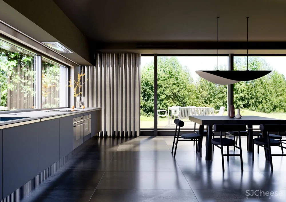 174㎡ 高级黑住宅,墙面这样设计更有质感