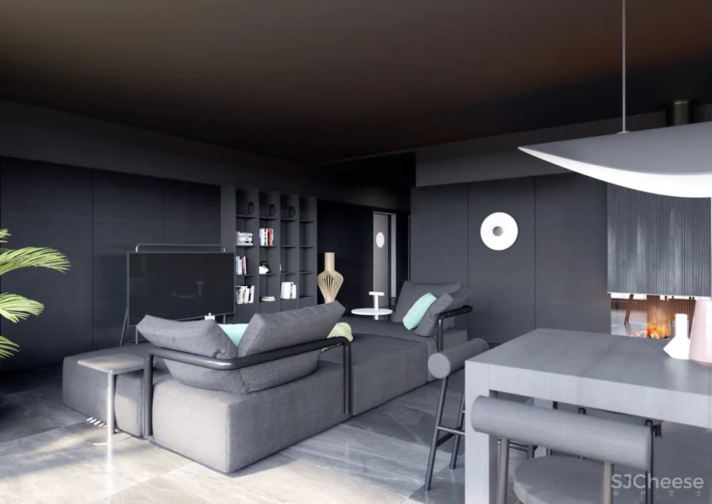 174㎡ 高级黑住宅,墙面这样设计更有质感