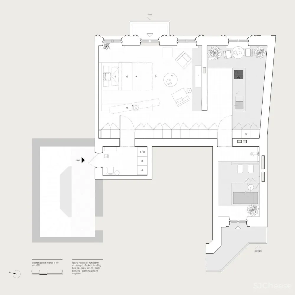 一室户极简小公寓,镜面柜门让家大两倍!