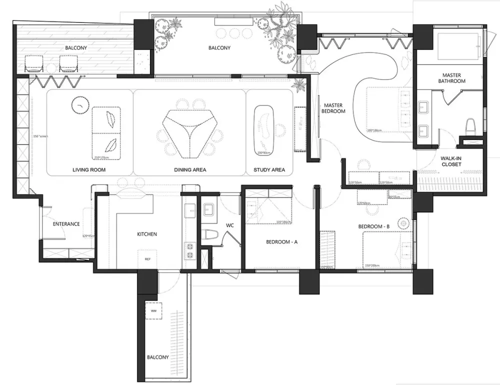 餐厅秒变大沙发,132㎡ 使用空间多一倍